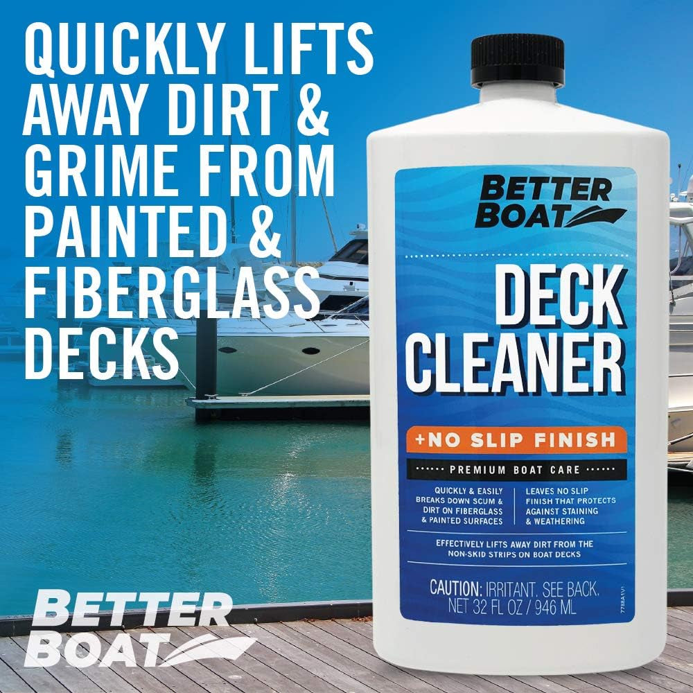 Boat Non Skid Cleaner Deck Cleaner for Boat Wash Soap Marine Grade Fiberglass Aluminum Boat Cleaner to Clean anti Stick Surface, Plastic, Vinyl, Composite Floor & Hull Sealant Cleaning Supplies Boats