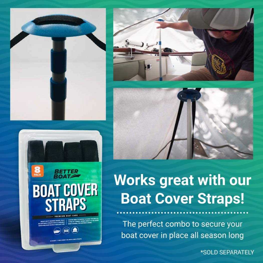 Boat Cover Support Poles 1 PK Support Systems - One Adjustable Small to Large Posts Boat Cover Pole for Jon Boat Pontoon Boat Cover Aluminum Boat Tarps Bimini Tops Marine Grade