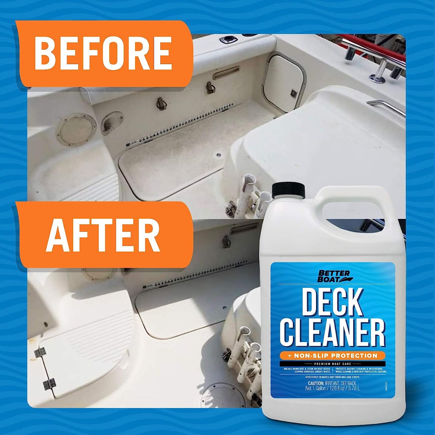 Boat Non Skid Cleaner Deck Cleaner for Boat Wash Soap Marine Grade Fiberglass Aluminum Boat Cleaner to Clean anti Stick Surface, Plastic, Vinyl, Composite Floor & Hull Sealant Cleaning Supplies Boats