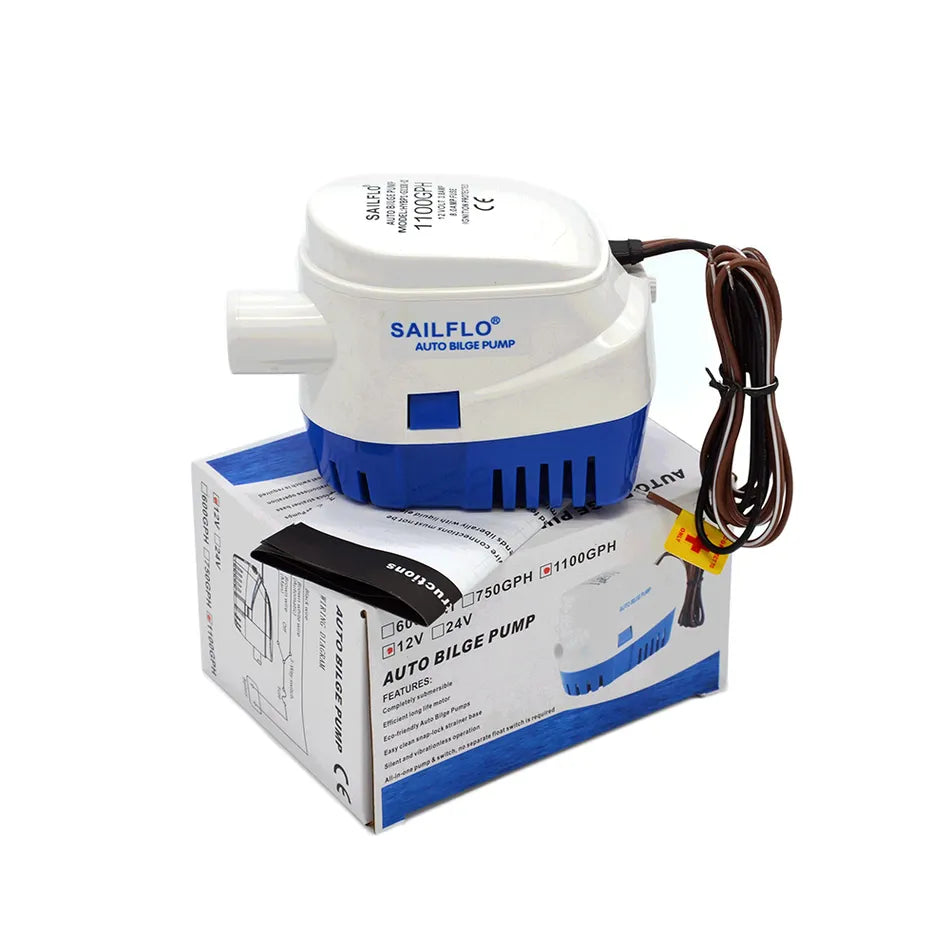 Free Shipping,Dc 12V/24V 1200/1100GPH Automatic Bilge Pump,Submersible Boat Water Pump,Electric Pump for Boats.Bilge Pump 12V