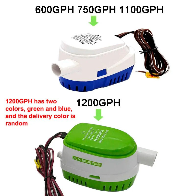 Free Shipping,Dc 12V/24V 1200/1100GPH Automatic Bilge Pump,Submersible Boat Water Pump,Electric Pump for Boats.Bilge Pump 12V