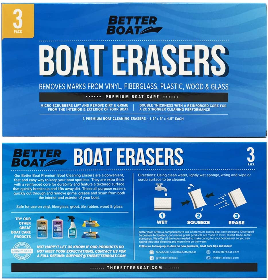 Premium Boat Scuff Erasers | Boating Accessories Gifts for Cleaning Boat Accessories or Gift for Pontoon Fishing Jon Boats Decks Vinyl Boat Cleaner Hull Cleaner Gadgets for Men and Women