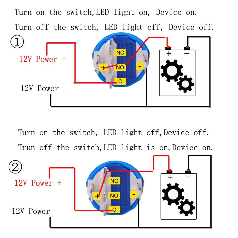 New 12V 5A 12V 19Mm Blue LED Momentary Push Button Metal Switch Car Boat Speakers Bells Horn