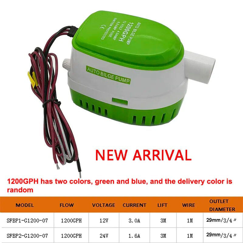 Free Shipping,Dc 12V/24V 1200/1100GPH Automatic Bilge Pump,Submersible Boat Water Pump,Electric Pump for Boats.Bilge Pump 12V