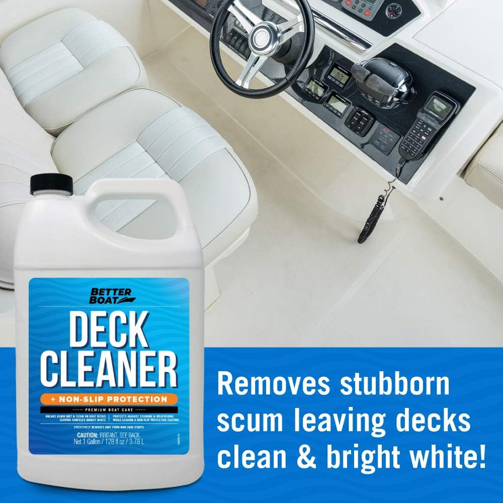 Boat Non Skid Cleaner Deck Cleaner for Boat Wash Soap Marine Grade Fiberglass Aluminum Boat Cleaner to Clean anti Stick Surface, Plastic, Vinyl, Composite Floor & Hull Sealant Cleaning Supplies Boats