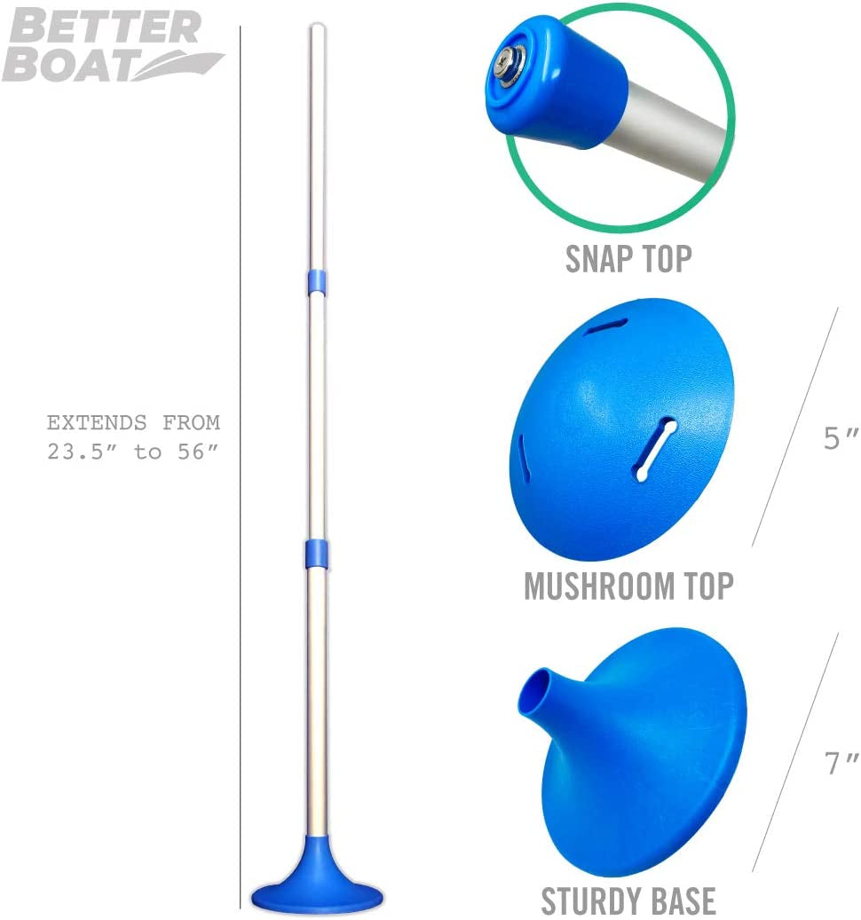 Boat Cover Support Poles 1 PK Support Systems - One Adjustable Small to Large Posts Boat Cover Pole for Jon Boat Pontoon Boat Cover Aluminum Boat Tarps Bimini Tops Marine Grade