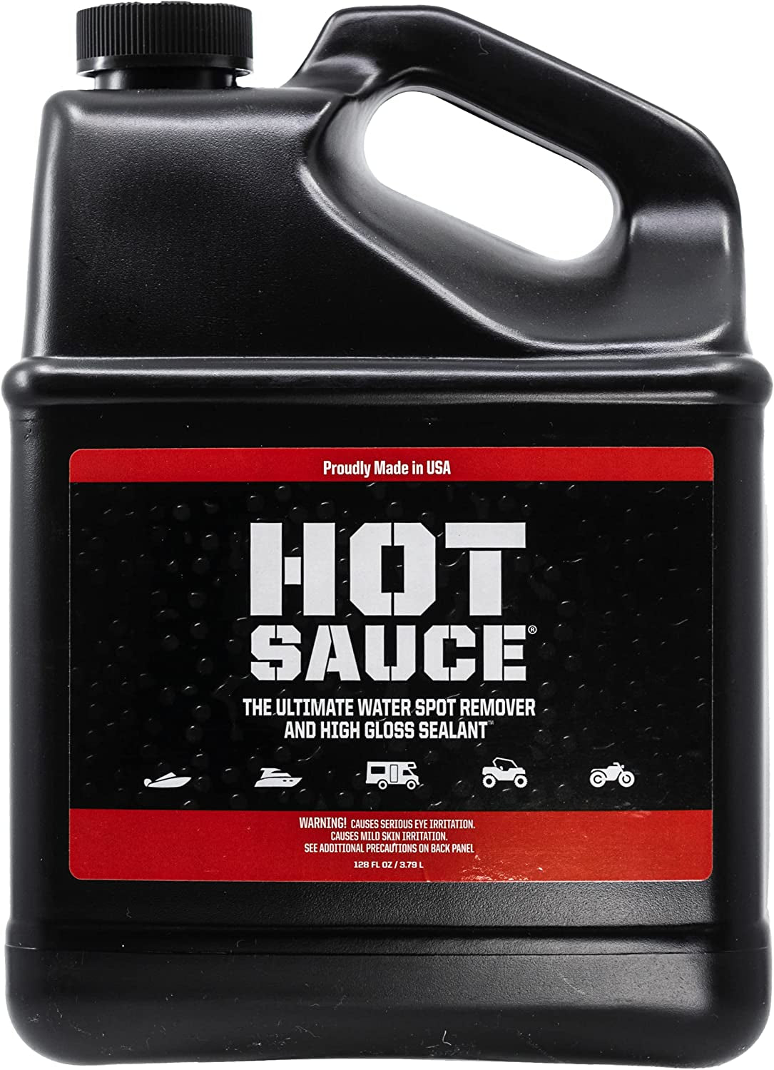 HS-0128 Hot Sauce Hard Water Spot Remover, Gallon Refill, for Boats, Rvs, Powersport Vehicles and More, Black,1 Gallon